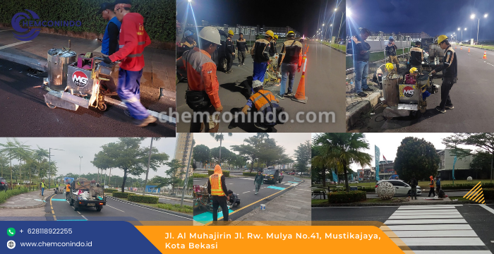 Pengecetan Marka Jalan Raya